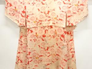 アンティーク　錦紗花鳥模様単衣長襦袢